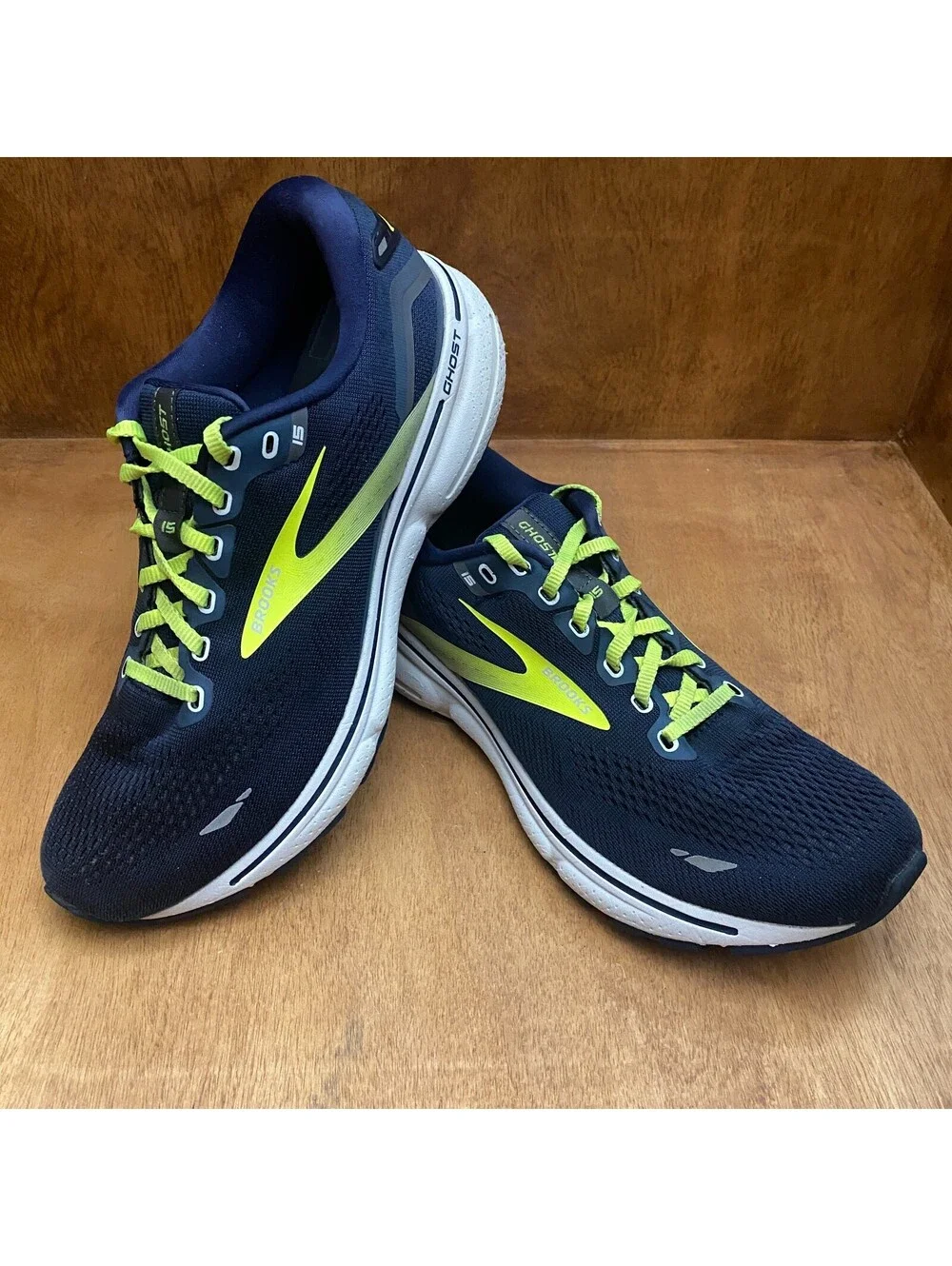 Brooks Ghost 15 Shoes Mens Sz 8.5 Peacoat Nightlife Blue 1103931D429 *No Insoles